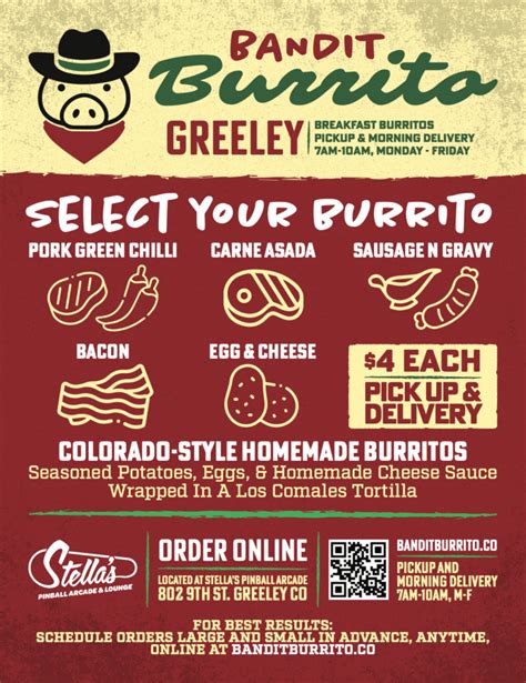 bandit burritos greeley co  20 reviews Closed Today