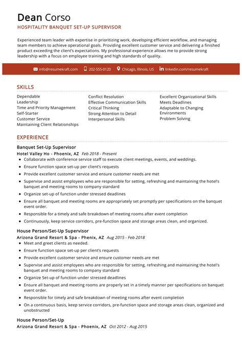 banquet porter resume examples You can follow these steps to craft your banquet server resume: 1