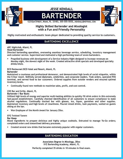 bartender description resume  Bartenders work at a variety of restaurants and drinking extablishments, including bars, clubs, hotels, resorts, casinos, and restaurants