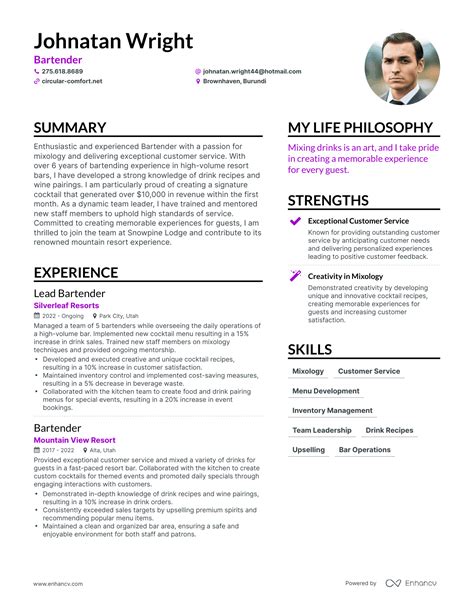 bartending resume  4