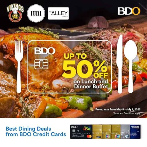 bdo vikings promo 50 off BDO Deal: Enjoy 50% OFF on Lunch Buffet every Sunday and Dinner Buffet from Thursday to Saturday with BDO Elite Cards* until June 30, 2023