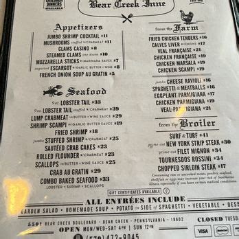 bear creek inne menu 5 / 10