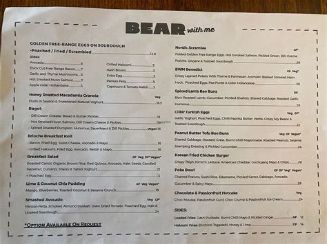 bear with me south hobart menu <b>91 </b>