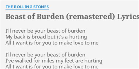 beasts of burden lyrics <samp> Billboard Hot 100</samp>