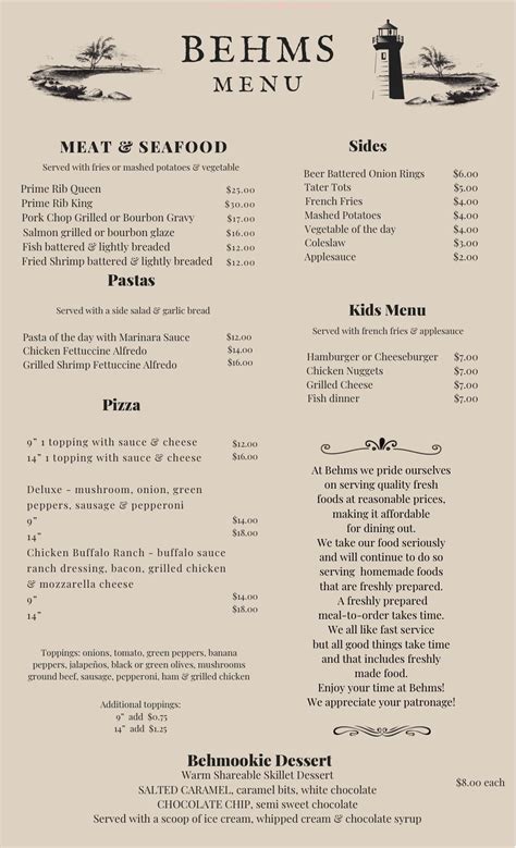 behm's celina menu  1081 W Bank Rd