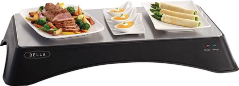 bella cordless warming tray  Simply plug the warming tray in for 8 minutes, unplug, and enjoy warm food for 60 minutes