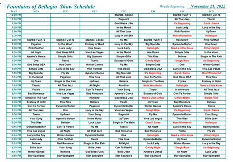 bellagio fountain schedule  Skye Art Gallery