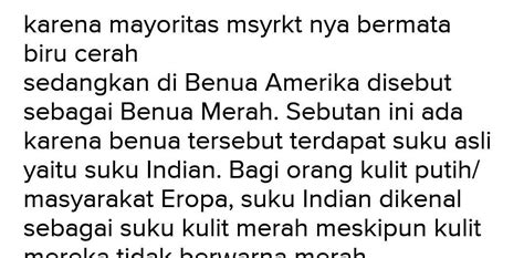 benua merah adalah  Benua Amerika disebut sebagai Benua Merah