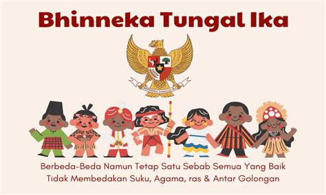 bhineka tunggal ika bagi bangsa indonesia sebagai Adanya ideologi nasional yang tercermin dalam simbol negara yaitu Garuda Pancasila dan semboyan Bhinneka Tunggal Ika