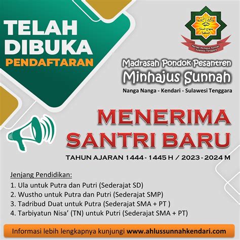 biaya pesantren minhajus sunnah bogor  31 Mei 2021