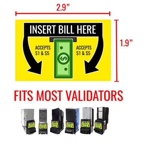 bill validator stickers 0" x 2