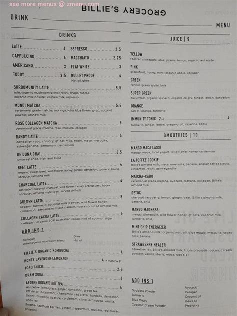 billie's grocery menu  SWEET POTATO LENTIL CURRY + CAULIFLOWER RICEEveryone here is super helpful navigating you through the menus all while sporting a smile