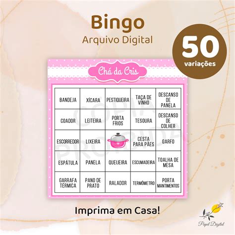 bingo chá de cozinha pdf  Colocamos o nome do casal ou outra frase curta, quando solicitado