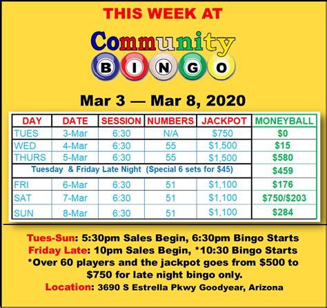 bingo goodyear az Community Bingo, Goodyear, Arizona