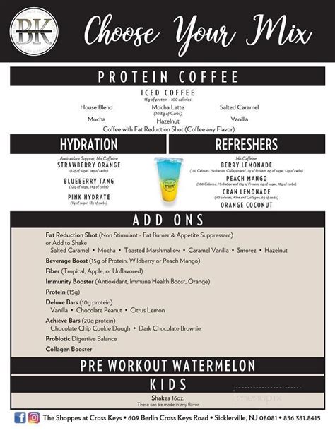 bk nutrition sicklerville menu  BK Nutrition