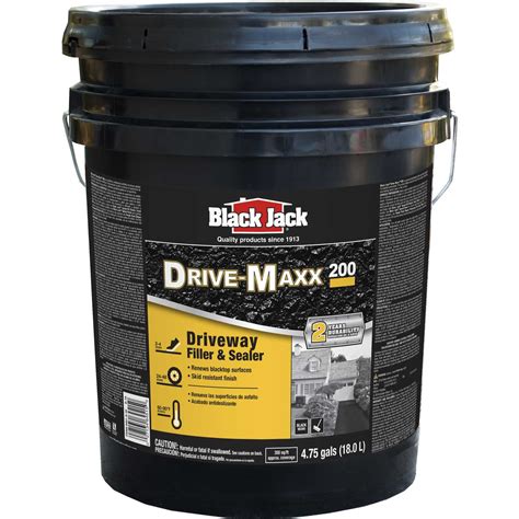 blackjack driveway sealer 200  1PK Black Jack Drive-Maxx 500 Matte Black Water-Based Rubberized Asphalt Driveway Sealer 4