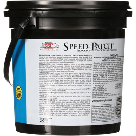 blackjack speed patch  For larger potholes use Ready Road Repair Permanent Pot Hole Patch (allow 6 weeks to cure)