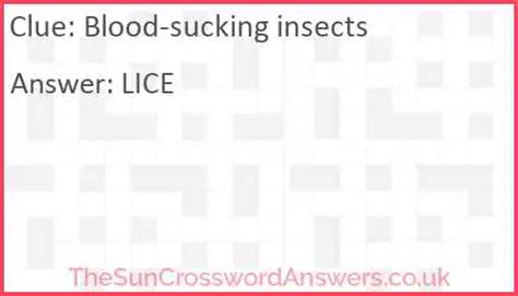 blood sucking insect crossword clue The Independent's Concise Crossword; 18 November 2023; Bloodsucking insect; Bloodsucking insect
