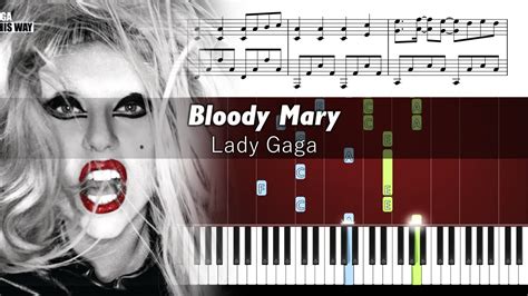 bloody mary lady gaga piano  Sheet music arranged for Piano/Vocal/Chords in A Minor