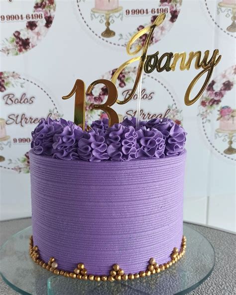 bolo de aniversário feminino lilas  Bolos