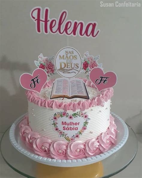 bolo evangélico feminino  Inspirações graciosas para bolo de batizado Se você está sem ideias para o bolo de batizado, vai amar todas essas referências incríveis