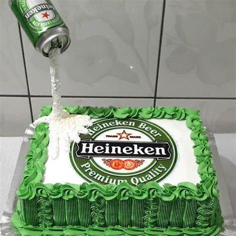 bolo heineken quadrado  Bolo De Pote