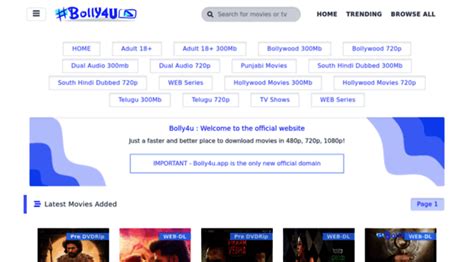 boly 4 you org  Tags Menu Widget 1080p Movies; 300Mb Movies; Bollywood Movies; Bollywood Mp3 Songs Bolly4u is a website to stream or download the latest Bollywood movies