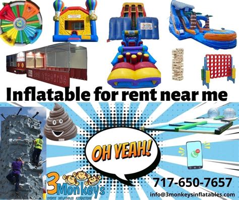 bounce house rentals lancaster, pa 3 Monkeys Inflatables, a company based in Felton, PA, is happy to announce that they are offering bounce house and water slide rentals in Lancaster PA to use in parties and various events