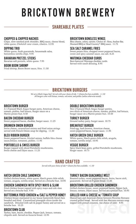 bricktown brewery drink menu Bricktown Club $12