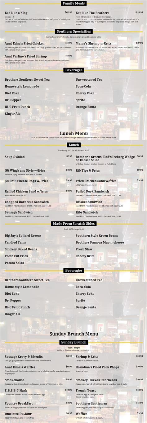 brothers bbq cornwall menu  170 reviews