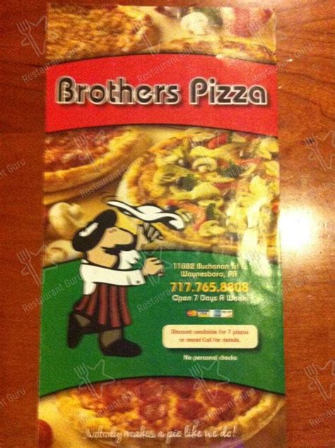 brothers pizza rouzerville  Pizza Family Specials To Go Monday Pick Up