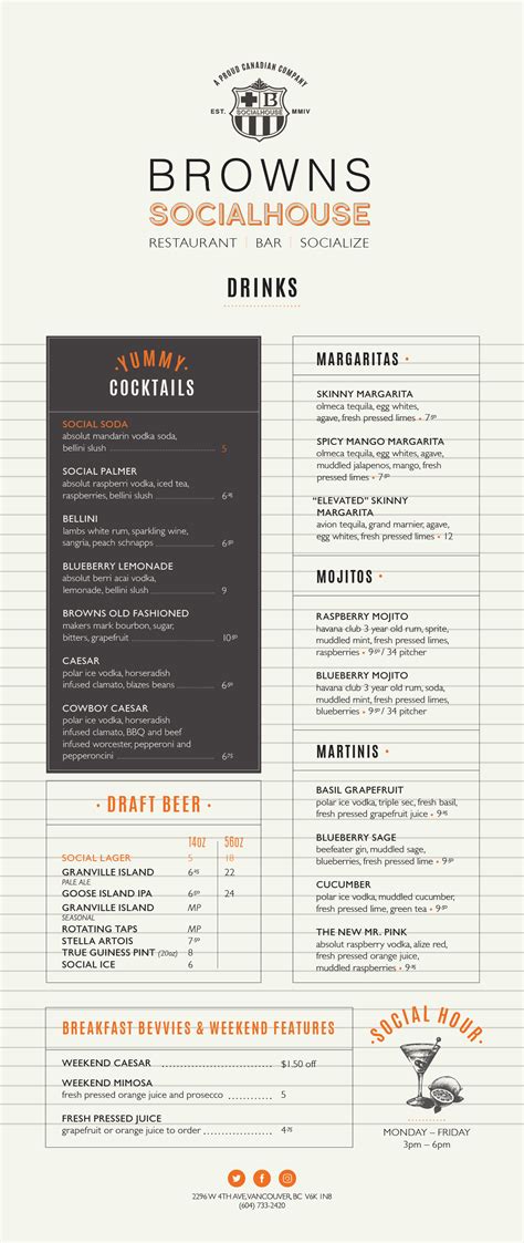 browns socialhouse maple ridge menu The Menu for Browns Socialhouse Maple Ridge has 6 Dishes