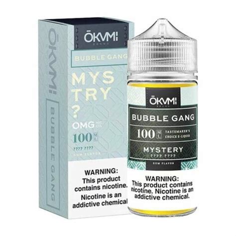 bubble gang mystery e liquid by okami 100ml  Nicotine is an Addictive Chemical