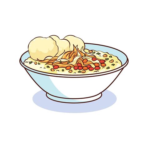 bubur ayam vector  Report ImageBubur ayam indonesia asia food illustration