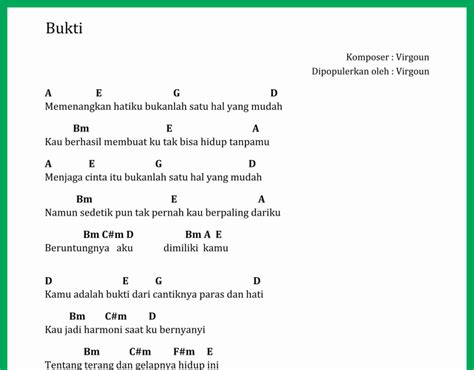 bukti chord Kunci Gitar Virgoun - Saat Kau Telah Mengerti Chord Mudah