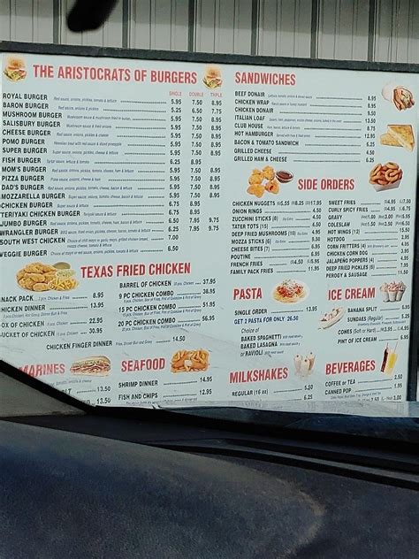 burger baron drive in lamont menu  Overview