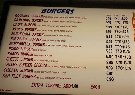 burger baron mayerthorpe menu  Restaurants / Food Service 