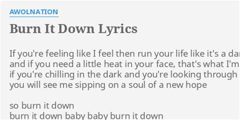 burn it down awolnation lyrics AWOLNATION · Song · 2011