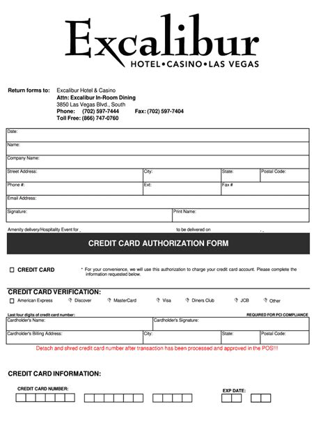 caesars palace credit card authorization form  undefinedA credit card authorization form is an official form used to authorize a cardholder’s credit card