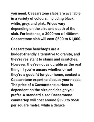 caesarstone price per square metre  Because room and project sizes can vary significantly, it’s helpful to consider vinyl flooring costs per square foot