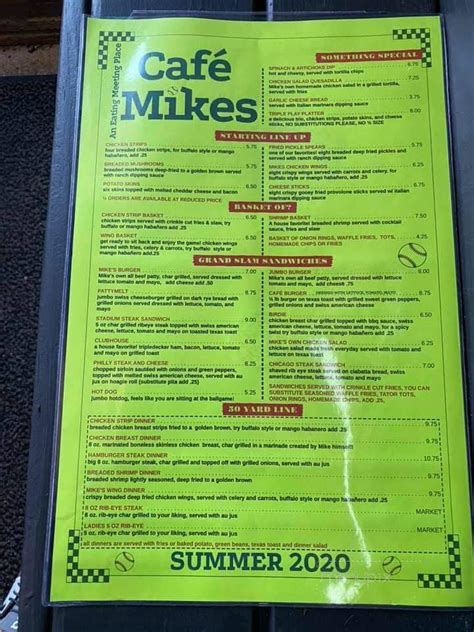 cafe mikes menu corinth ms Toggle navigation MENU Register; Log in; Help; Turn Ads Off; League Menu