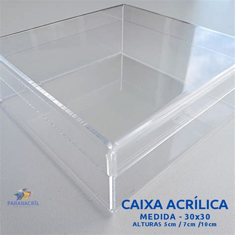 caixa acrílico transparente 30x30 8 de 5