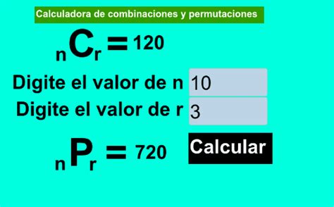 calculadora de combinaciones paso a paso  No hay que descargarse nada ni darse de alta