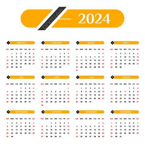 2024 calendar dates vector