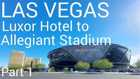 can you walk from luxor to allegiant stadium <i> If you start from Mandalay Bay, you will stop at the Luxor and then the Excalibur - about a 7-minutes trip</i>