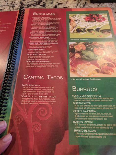 cantina bravo mexican grill tahlequah menu  Mexican