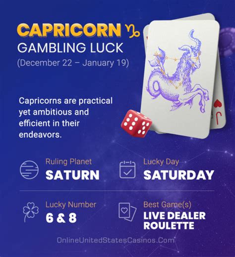 capricorn gambling luck today You need gambling good luck in casino, astrology along with a strategy for the game