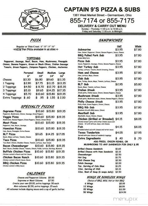 captain 9's germantown ohio menu  It didn't take too long to make