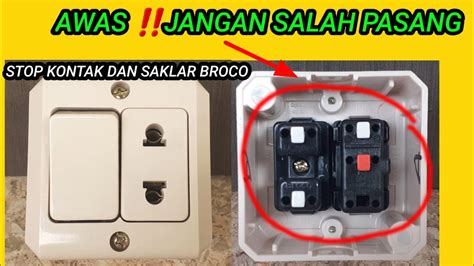 cara memasang stop kontak dan saklar broco dengan 2 kabel  Fitting lampu, satu buah