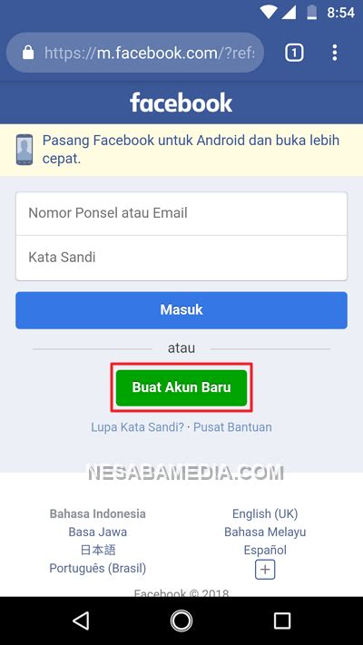 cara membuat akun fb togel bunglon Melalui Situs Web